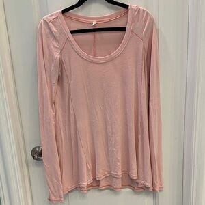 Free People Soft Pink Long Sleeve Tee